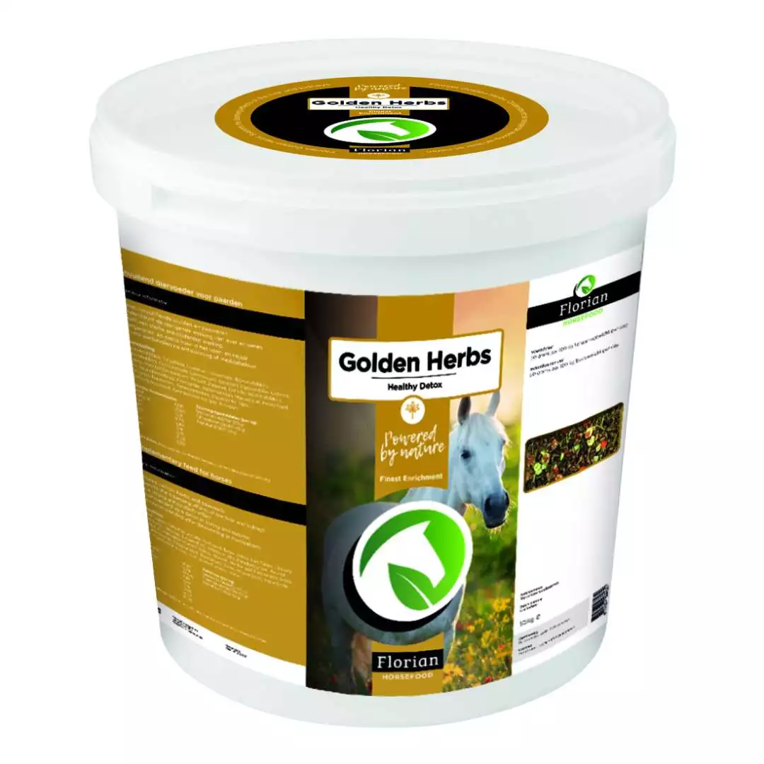 Florian Horsefood Golden Herbs emmer, natuurlijke paardenvoeding, Powered by Nature.